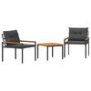 vidaXL Set de Mobilier pentru Exterior 3 buc. Gri &icirc;nchis poliratan
