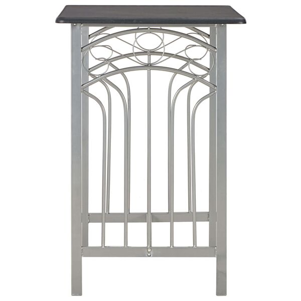 vidaXL Set mobilier de bar, 3 piese, negru, lemn și oțel