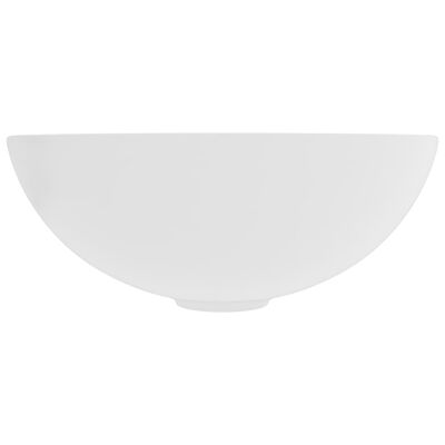vidaXL Chiuvetă de baie, alb mat, ceramică, rotund