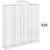 vidaXL Coșuri gabion arcuite, 10 buc 200x30x200/220cm, fier galvanizat