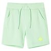 vidaXL Pantaloni scurți pentru copii cu șnur, verde aprins, 128