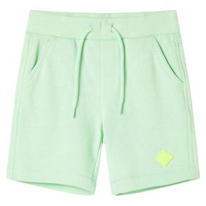 vidaXL Pantaloni scurți pentru copii cu șnur, verde aprins, 128