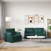 vidaXL Canapea 2 pcs Verde &icirc;nchis 162 x 80 x 85 cm țesătură