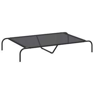 vidaXL Pat &icirc;nălțat pentru c&acirc;ini negru 130x80x20 cm Textilenă și oțel