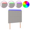 vidaXL Tăblie de pat cu LED, gri deschis, 80x5x118/128 cm, textil