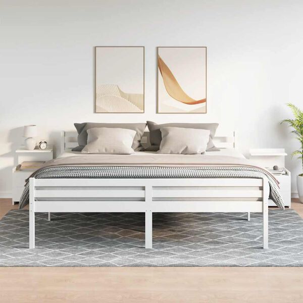 vidaXL Noptiere 2 buc. cu 2 sertare, alb, 40x36,5x62 cm