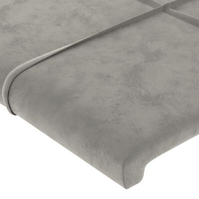 vidaXL Cadru de pat cu tăblie, gri deschis, 140x200 cm, catifea