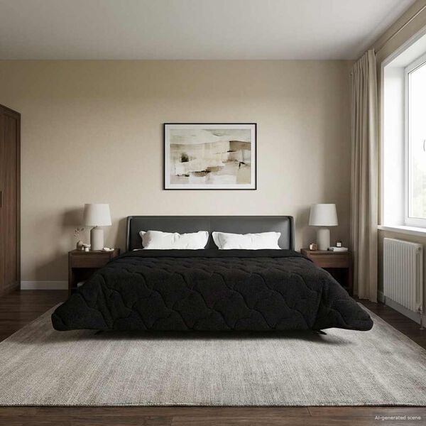 vidaXL Duvet complet pe tot parcursul anului Patos Negru 200 x 220 cm