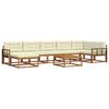vidaXL Set de canapele de exterior cu pernă 8 pcs Natural și Crem