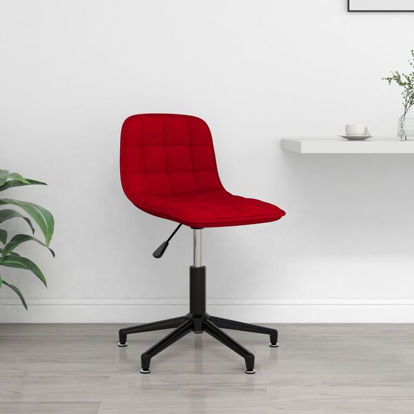 vidaXL Scaun de bucătărie pivotant, roșu vin, catifea