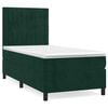 vidaXL Pat box spring cu saltea, verde &icirc;nchis, 90x190 cm, catifea