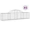 vidaXL Coșuri gabion arcuite 5 buc, 200x30x40/60 cm, fier galvanizat