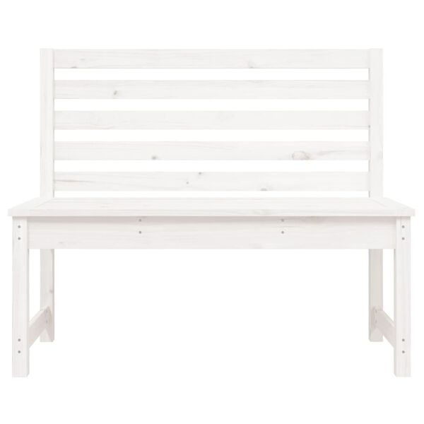 vidaXL Bancă de grădină, alb, 109 cm, lemn masiv de pin
