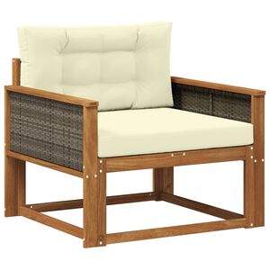 vidaXL Canapea Medie pentru Exterior Lemn Solid de Acacia natural