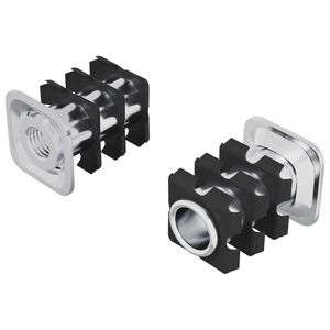 vidaXL Insert tub filetat 2 pcs Negru și argintiu Oțel Galvanizat