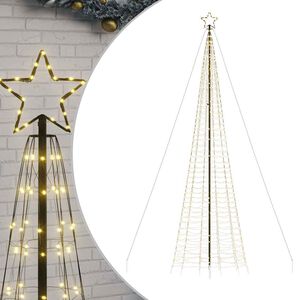 vidaXL Pom de Crăciun LED cu țepi 1534 LED-uri Alb Cald 500 cm