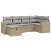vidaXL Set canapele de grădină, 6 piese, cu perne, bej, poliratan