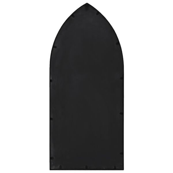 vidaXL Oglindă de grădină, negru, 70x30 cm, fier, uz exterior