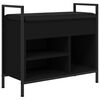 vidaXL Bancă de pantofi, negru, 65,5x32x57,5 cm, lemn prelucrat