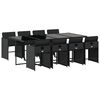 vidaXL Set mobilier de grădină cu perne, 9 piese, negru, poliratan