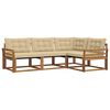 vidaXL Set de canapele de exterior cu pernă 4 pcs Natural și Bej