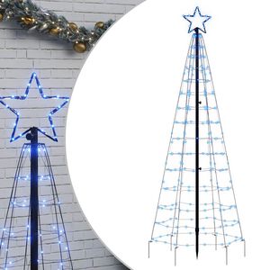 vidaXL Pom de Crăciun LED cu țepi 220 LED-uri Albastru 180 cm