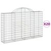 vidaXL Coșuri gabion arcuite 20 buc, 200x30x120/140cm, fier galvanizat