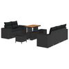 vidaXL Set de canapele pentru grădină 8 pcs Negru poliratan