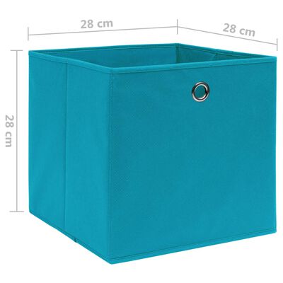 vidaXL Cutii depozitare 10 buc. albastru, 28x28x28 cm textil nețesut