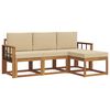 vidaXL Set de canapele de exterior cu pernă 4 pcs Natural și Bej