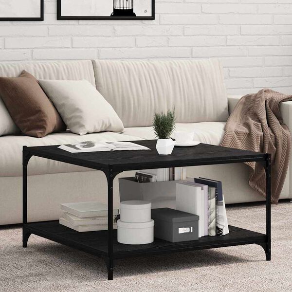 vidaXL Raft pentru cărți 4 pcs Negru 80 x 40 x 1,5 cm Lemn compozit