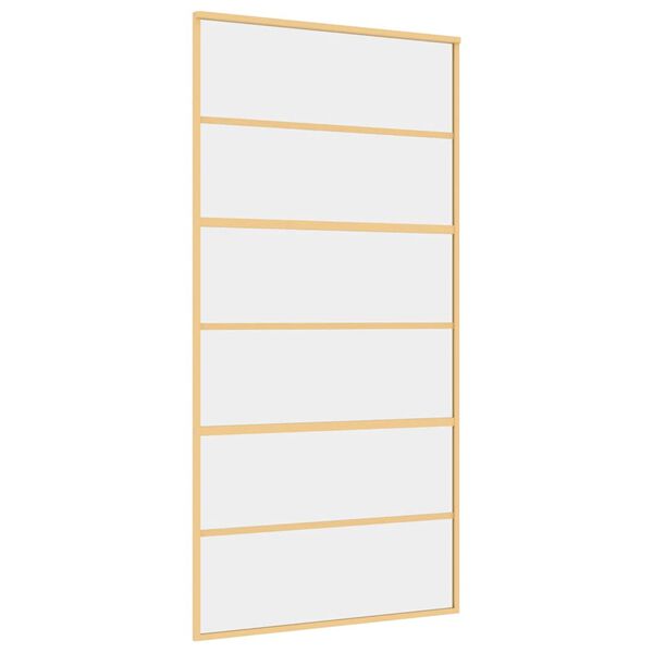 vidaXL Ușă glisantă, auriu, 102,5x205 cm, sticlă ESG mată și aluminiu