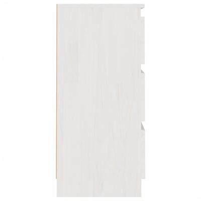 vidaXL Noptiere, 2 buc, alb, 40x29,5x64 cm, lemn masiv de pin