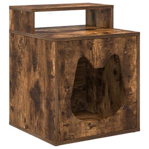 vidaXL Casa pentru pisici Stejar fumuriu 42,5 x 40 x 53,5 cm
