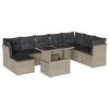 vidaXL Set canapele de grădină cu perne, 9 piese gri deschis poliratan