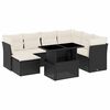 vidaXL Set mobilier de grădină cu perne, 8 piese, negru, poliratan