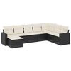 vidaXL Set mobilier de grădină cu perne, 8 piese, negru, poliratan