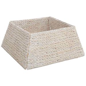 vidaXL Guler pentru Pomul de Crăciun Pătrat Alb 60 x 60 x 28 cm
