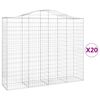 vidaXL Coșuri gabion arcuite 20 buc, 200x50x160/180cm, fier galvanizat