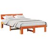 vidaXL Cadru de pat Maroniu cerat 135 x 190 cm Lemn de pin masiv