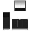 vidaXL Set de mobilier pentru baie 3 pcs Stejar Negru Lemn compozit