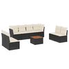 vidaXL Set mobilier de grădină cu perne, 9 piese, negru, poliratan