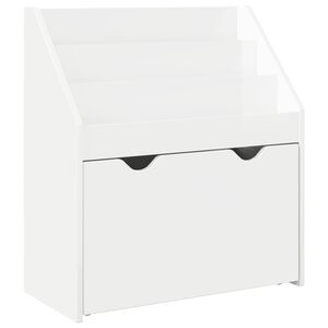 vidaXL Raft pentru copii Alb lucios 60 x 29,5 x 69 cm Lemn prelucrat