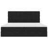 vidaXL Pat cu saltea și spațiu de depozitare Negru 200 x 200 cm