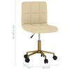 vidaXL Scaun de bucătărie pivotant, crem, catifea