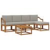 vidaXL Set de canapele de exterior 6 buc. Gri natural și deschis