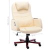 vidaXL Scaun de birou, crem, piele ecologică