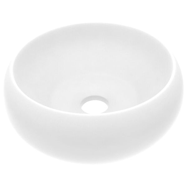 vidaXL Chiuvetă de baie lux alb mat 40x15 cm ceramică rotund