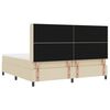 vidaXL Pat cu arcuri cu saltea cu headboard Crem 200 x 200 cm țesătură