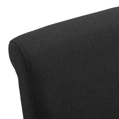 vidaXL Scaune de sufragerie, 2 buc., negru, material textil